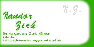nandor zirk business card
